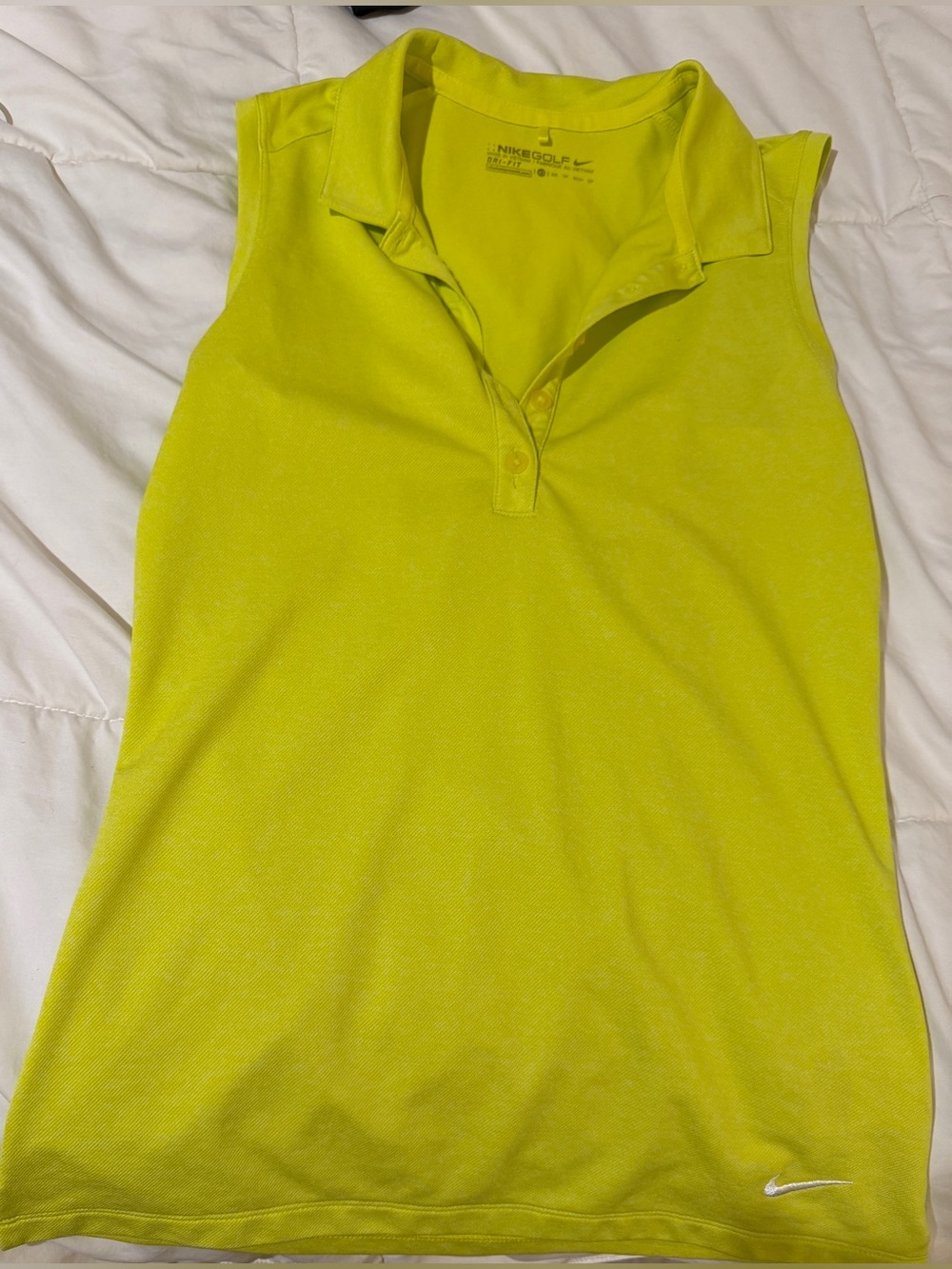 Nike Women's Sleeveless Polo Top in Neon Lime